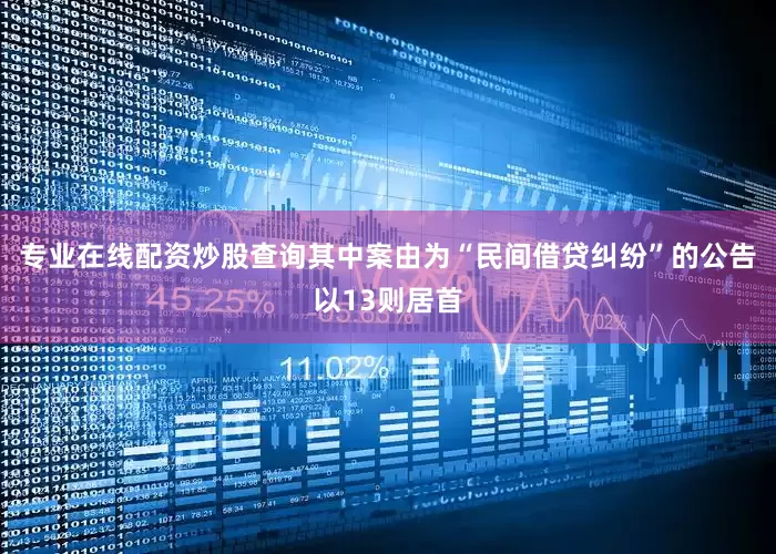 专业在线配资炒股查询其中案由为“民间借贷纠纷”的公告以13则居首