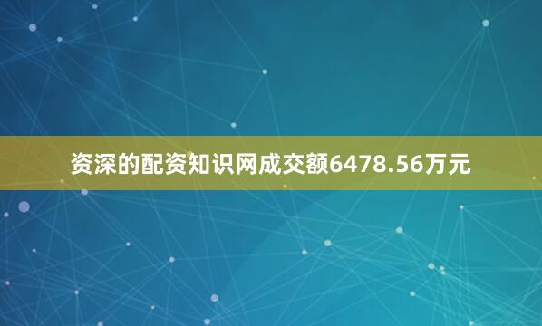 资深的配资知识网成交额6478.56万元